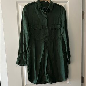 Green Button-Up Shirtdress